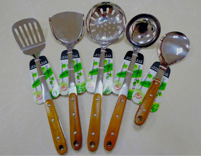 【高級201不銹鋼——4厘三釘原木柄——六件套系列】價格,廠家,圖片,其他水暖衛浴五金,揭東縣月城鎮培利亨五金制品廠-